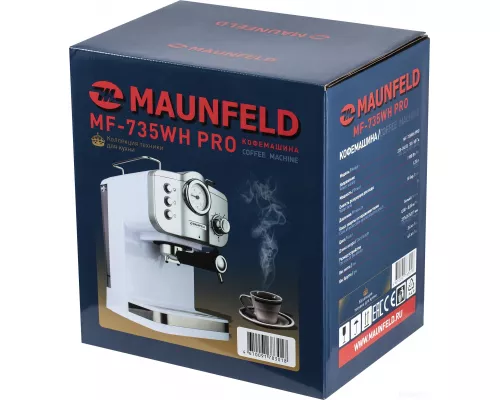 Кофемашина рожкового типа MAUNFELD MF-735WH PRO