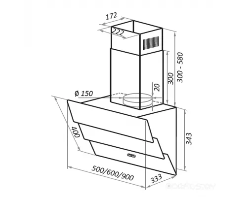 Кухонная вытяжка MAUNFELD Cascada Push 60 белый