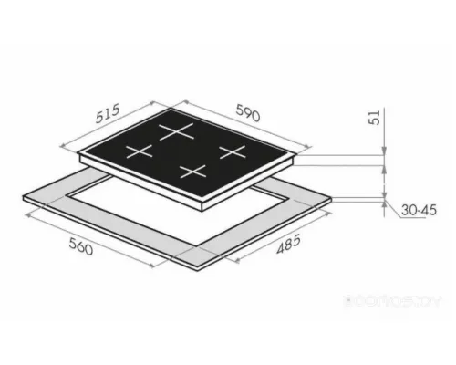 Газовая варочная панель MAUNFELD EGHS.64.6CS/G