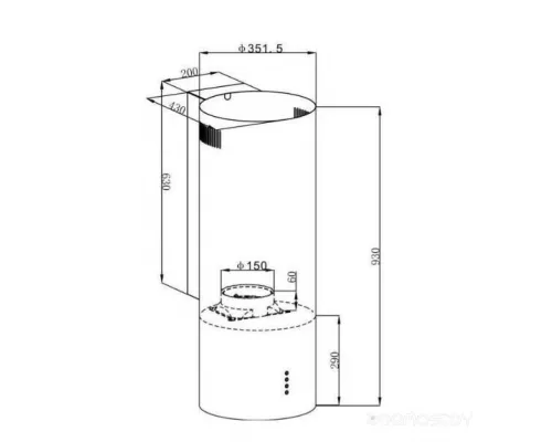 Кухонная вытяжка HOMSair ART 1050WL 35 БЕЛЫЙ