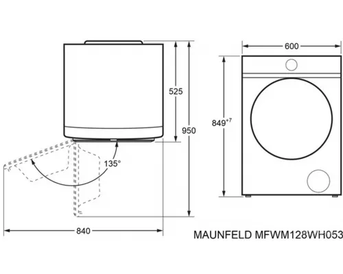 Стиральная машина c инвертором MAUNFELD MFWM128WH053