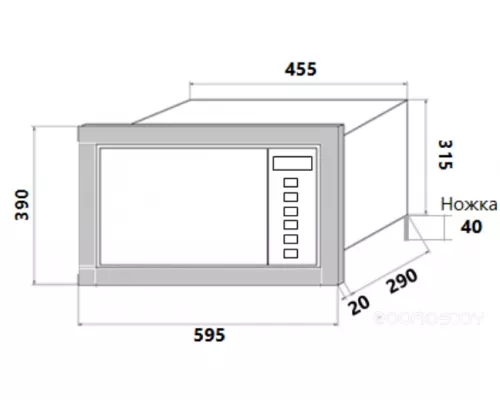 Микроволновая печь встраиваемая HOMSair MOB205WH