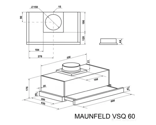 Кухонная вытяжка MAUNFELD VSQ 60 нержавеющая сталь/белое стекло