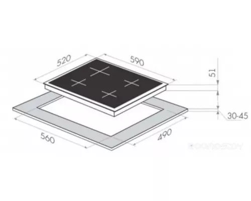 Газовая варочная панель HOMSair HGE643GBK