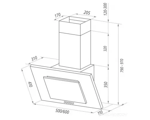 Кухонная вытяжка MAUNFELD Tower C 60 черный