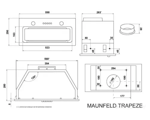 Кухонная вытяжка MAUNFELD TRAPEZE 602SGG черный