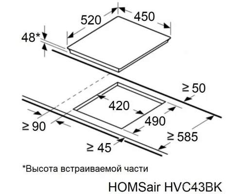 Электрическая варочная панель HOMSair HVС43BK