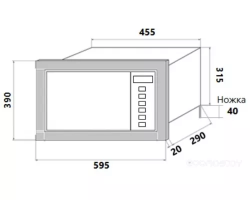 Микроволновая печь встраиваемая HOMSair MOB205GB