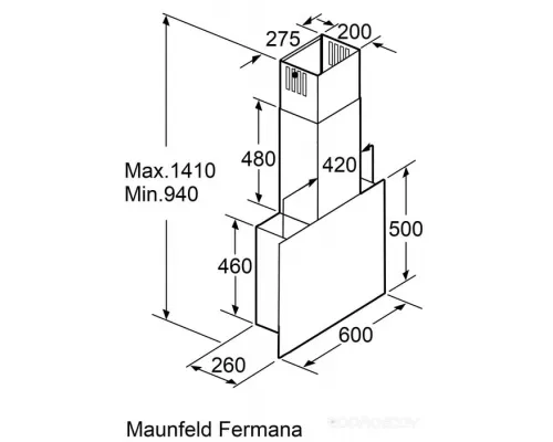 Кухонная вытяжка MAUNFELD Fermana 60 чёрный